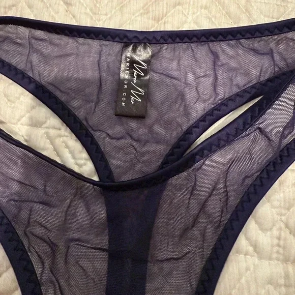 NEW Navy Blue Rosemary Bra and Panties Matching Set, Marie Mur, 34D and S - Picture 7 of 9